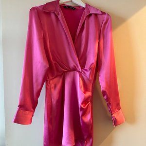 Short Satin Effect Dress